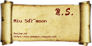 Miu Sámson névjegykártya